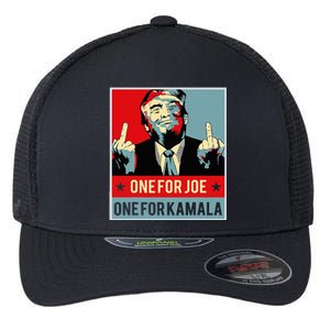 Trump One For Joe One For Kamala Flexfit Unipanel Trucker Cap