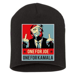 Trump One For Joe One For Kamala Short Acrylic Beanie