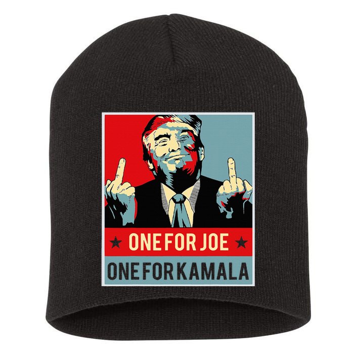 Trump One For Joe One For Kamala Short Acrylic Beanie