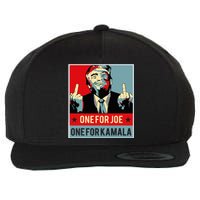 Trump One For Joe One For Kamala Wool Snapback Cap