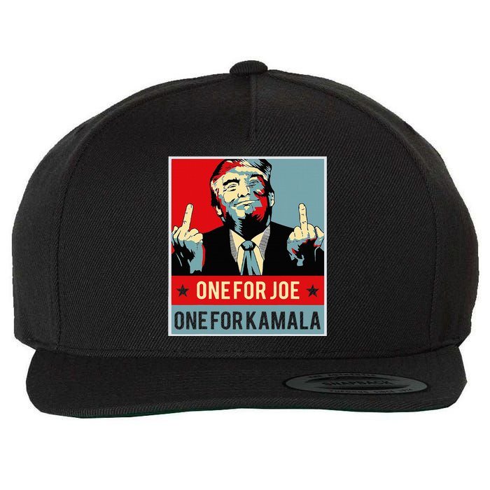 Trump One For Joe One For Kamala Wool Snapback Cap