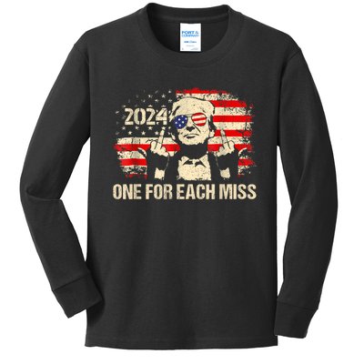 Trump One For Each Miss Trump Vote Trump 2024 America Kids Long Sleeve Shirt