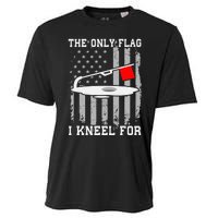 The only Flag I Kneel for Funny Ice Fishing Fisherman Cooling Performance Crew T-Shirt