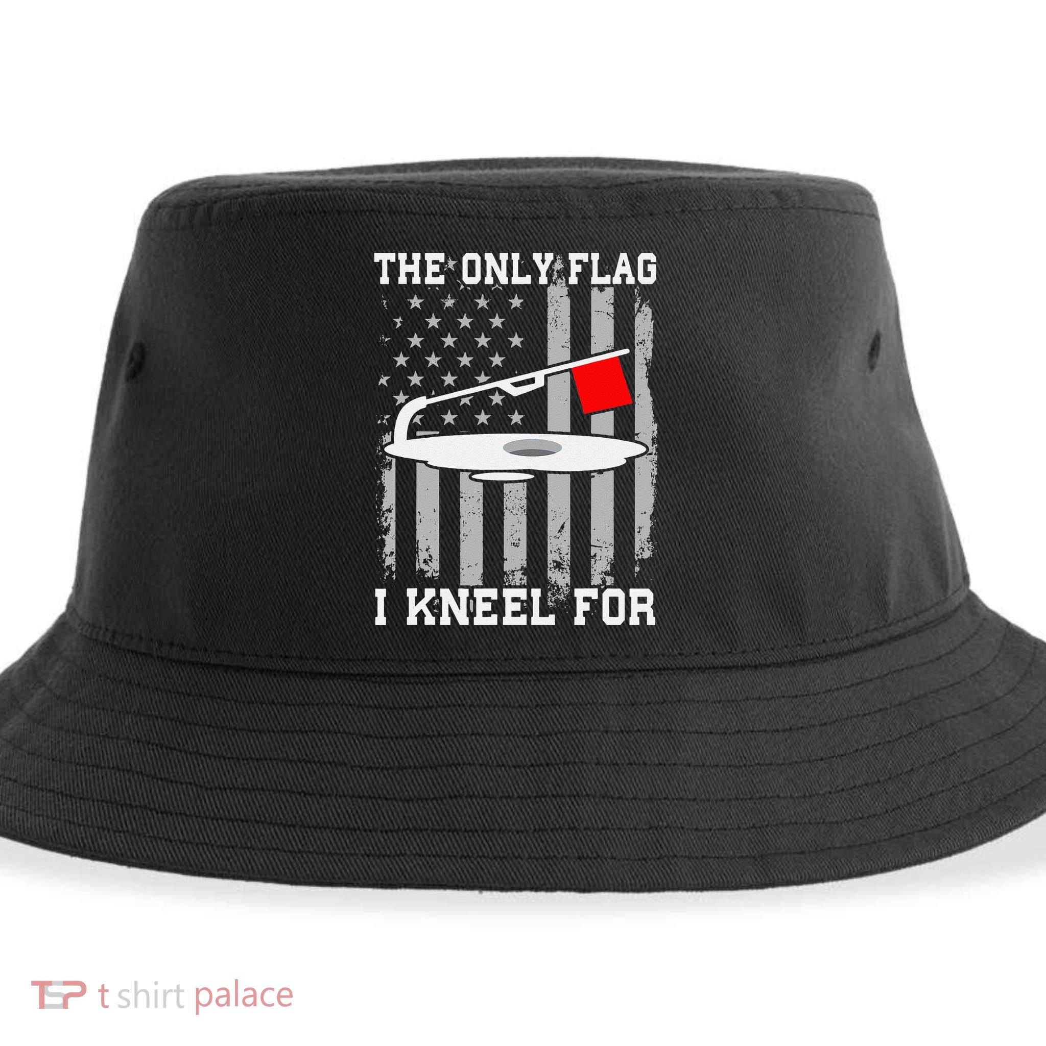 The only Flag I Kneel for Funny Ice Fishing Fisherman Sustainable Bucket Hat