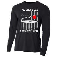 The only Flag I Kneel for Funny Ice Fishing Fisherman Cooling Performance Long Sleeve Crew