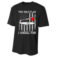 The only Flag I Kneel for Funny Ice Fishing Fisherman Performance Sprint T-Shirt