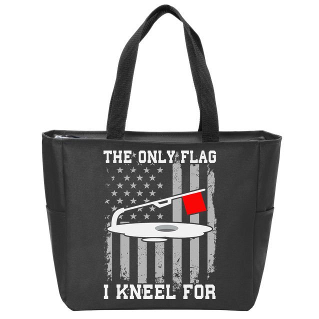 The only Flag I Kneel for Funny Ice Fishing Fisherman Zip Tote Bag