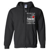 The only Flag I Kneel for Funny Ice Fishing Fisherman Full Zip Hoodie