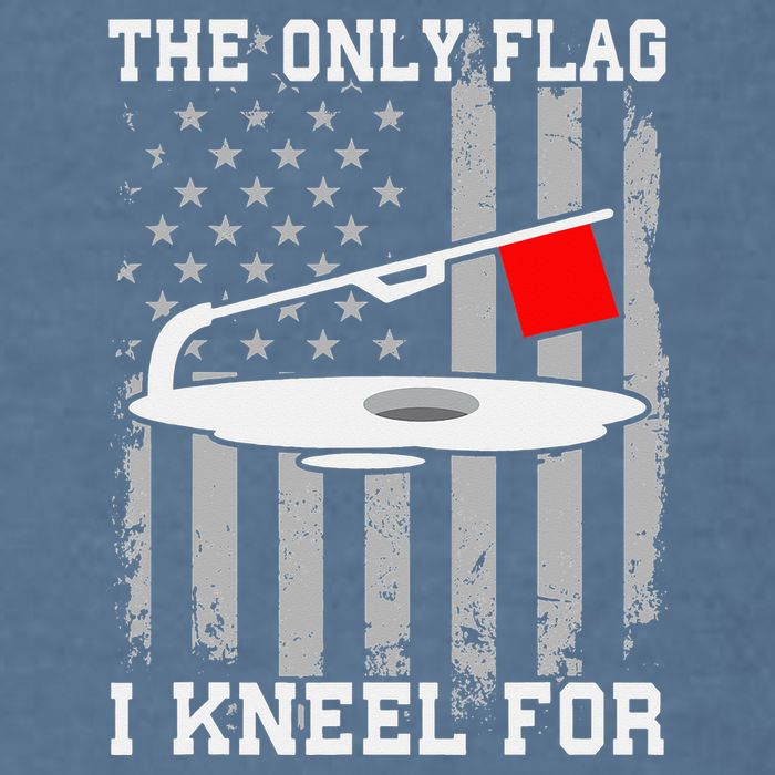 The only Flag I Kneel for Funny Ice Fishing Fisherman Garment-Dyed Sweatshirt