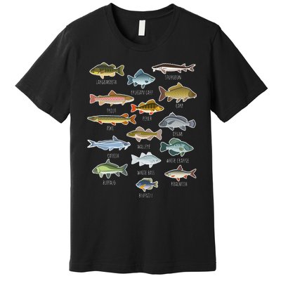 Types Of Freshwater Fish Species Fishing Premium T-Shirt