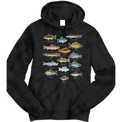 Types Of Freshwater Fish Species Fishing Tie Dye Hoodie