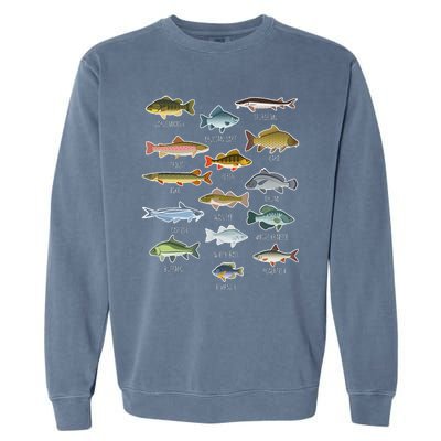 Types Of Freshwater Fish Species Fishing Garment-Dyed Sweatshirt