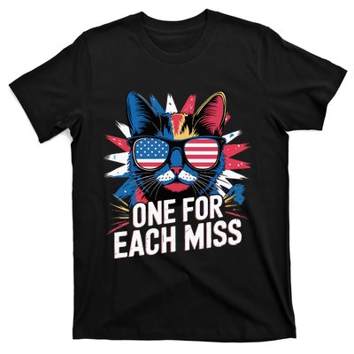 Trump One For Each Miss Cat With American Flag Shades T-Shirt