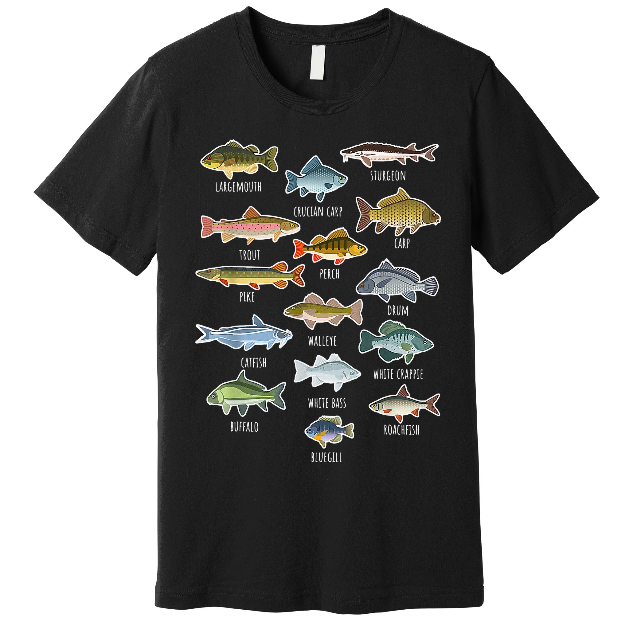 Types Of Freshwater Fish Species Fishing Premium T-Shirt