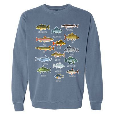 Types Of Freshwater Fish Species Fishing Garment-Dyed Sweatshirt