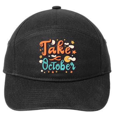 Take October Funny Halloween 7-Panel Snapback Hat