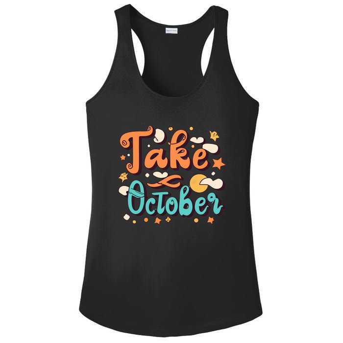 Take October Funny Halloween Ladies PosiCharge Competitor Racerback Tank