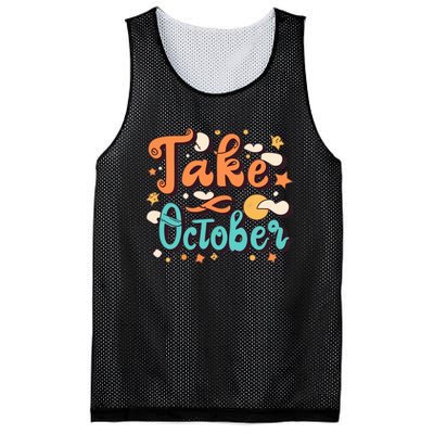 Take October Funny Halloween Mesh Reversible Basketball Jersey Tank