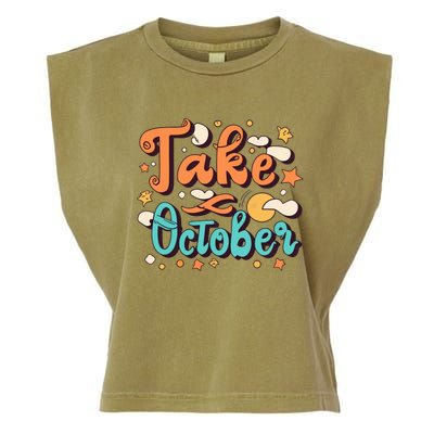 Take October Funny Halloween Garment-Dyed Women's Muscle Tee