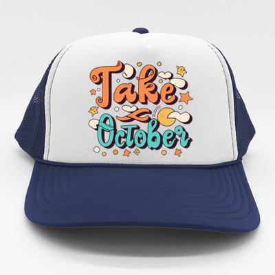 Take October Funny Halloween Trucker Hat