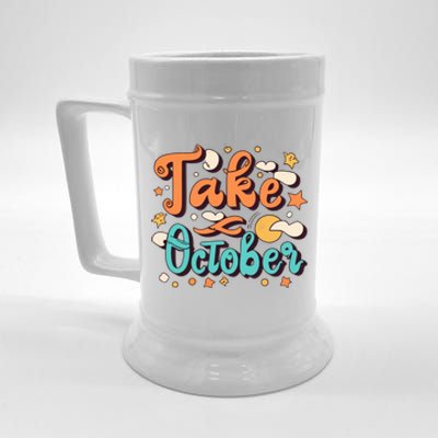 Take October Funny Halloween Beer Stein