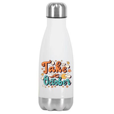 Take October Funny Halloween Stainless Steel Insulated Water Bottle