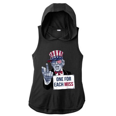 Trump One For Each Miss Graphic Trump Bold Statement Ladies PosiCharge Tri-Blend Wicking Draft Hoodie Tank