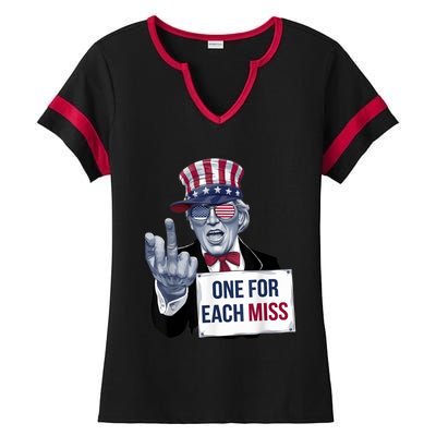 Trump One For Each Miss Graphic Trump Bold Statement Ladies Halftime Notch Neck Tee