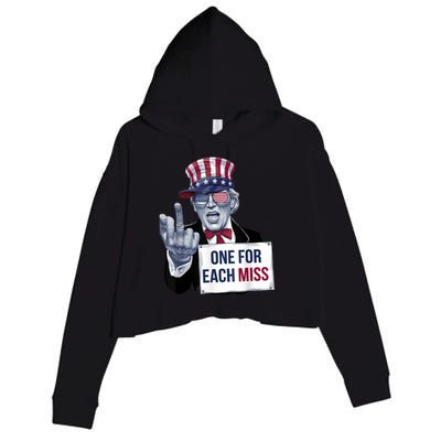 Trump One For Each Miss Graphic Trump Bold Statement Crop Fleece Hoodie