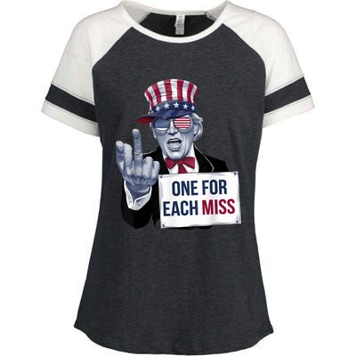 Trump One For Each Miss Graphic Trump Bold Statement Enza Ladies Jersey Colorblock Tee