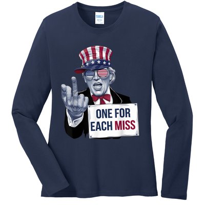 Trump One For Each Miss Graphic Trump Bold Statement Ladies Long Sleeve Shirt