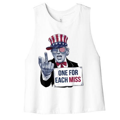 Trump One For Each Miss Graphic Trump Bold Statement Women's Racerback Cropped Tank