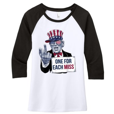 Trump One For Each Miss Graphic Trump Bold Statement Women's Tri-Blend 3/4-Sleeve Raglan Shirt