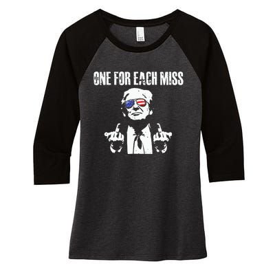 Trump One For Each Miss Women's Tri-Blend 3/4-Sleeve Raglan Shirt