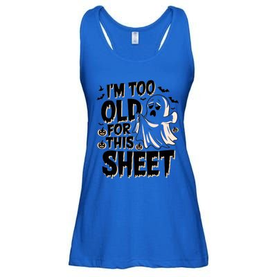 Too Old For This Sheet Ghost Halloween Humor Meaningful Gift Ladies Essential Flowy Tank