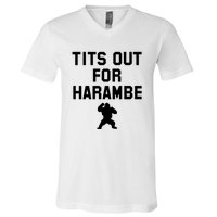 Tits Out For Harambe V-Neck T-Shirt