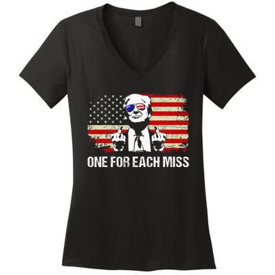 Trump One For Each Miss Trump Vote Trump 2024 America Women's V-Neck T-Shirt