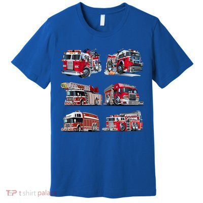 Types Of Fire Truck Boy Toddler Firefighter Xmas Funny Gift Premium T-Shirt