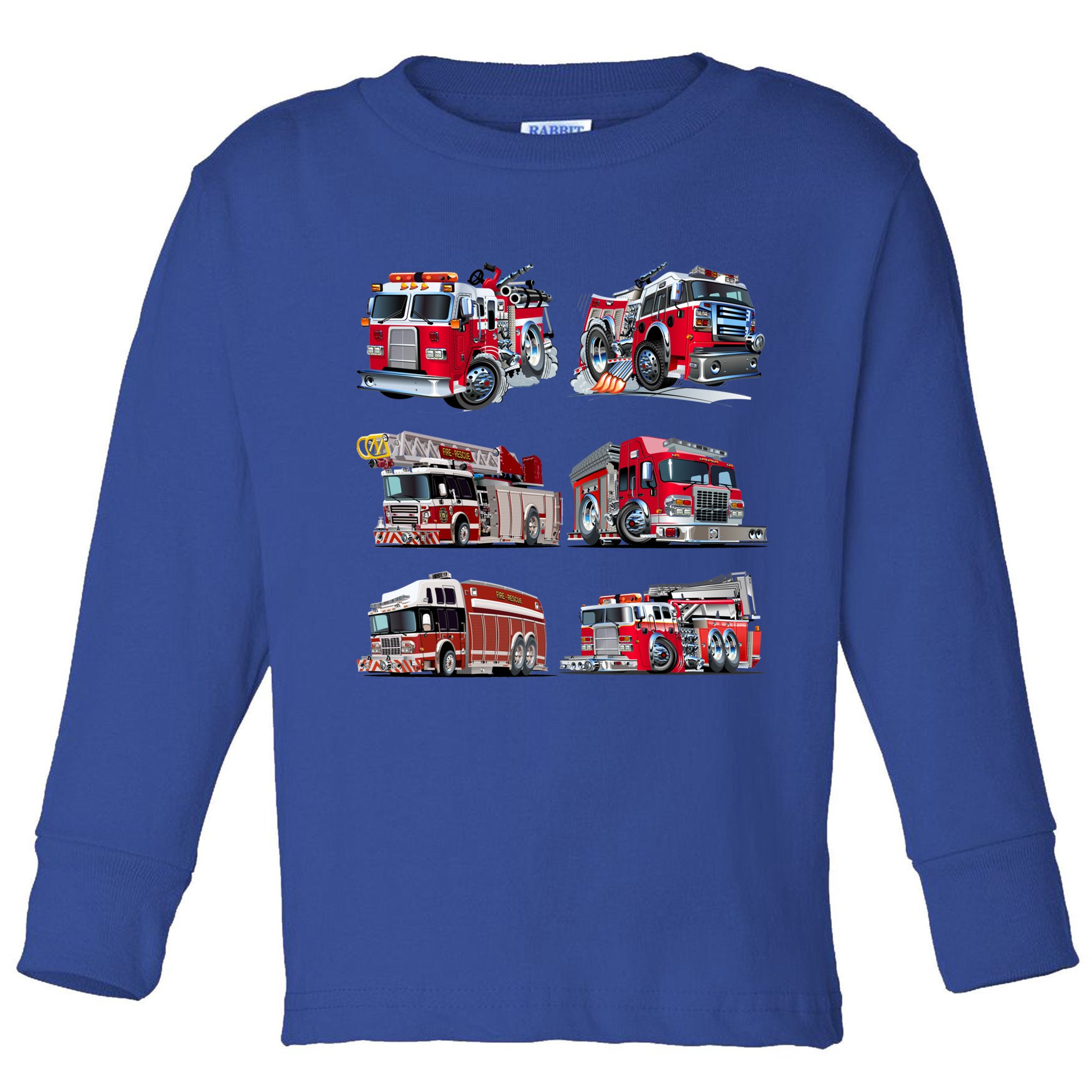 Types Of Fire Truck Boy Toddler Firefighter Xmas Funny Gift Toddler Long Sleeve Shirt