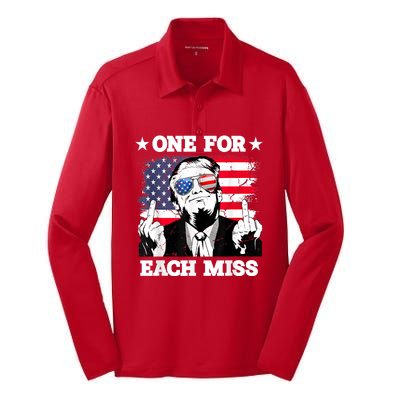 Trump One For Each Miss Trump Vote 2024 America Usa Silk Touch Performance Long Sleeve Polo