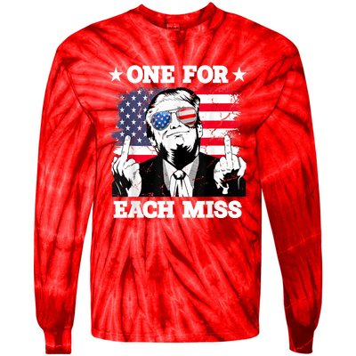 Trump One For Each Miss Trump Vote 2024 America Usa Tie-Dye Long Sleeve Shirt