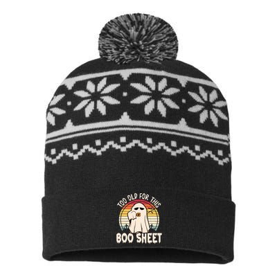 Too Old For This Boo Sheet / Funny Halloween Ghost USA-Made Snowflake Beanie