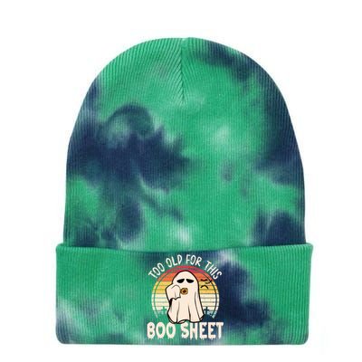 Too Old For This Boo Sheet / Funny Halloween Ghost Tie Dye 12in Knit Beanie