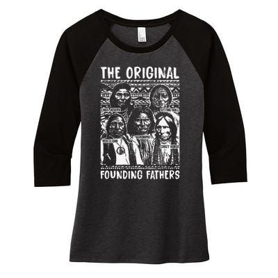 The Original Founding Fathers Native American Themed Women's Tri-Blend 3/4-Sleeve Raglan Shirt