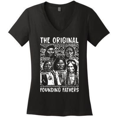 The Original Founding Fathers Native American Themed Women's V-Neck T-Shirt