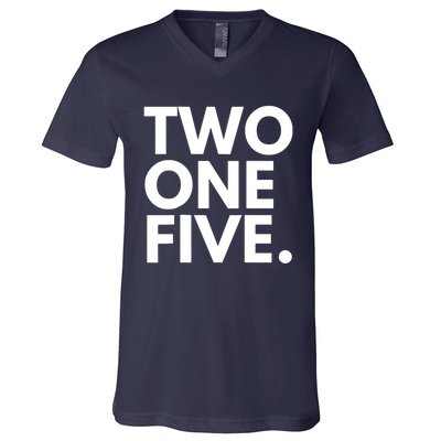 TWO ONE FIVE Area Code 215 Philadelphia PA Pennsylvania USA V-Neck T-Shirt