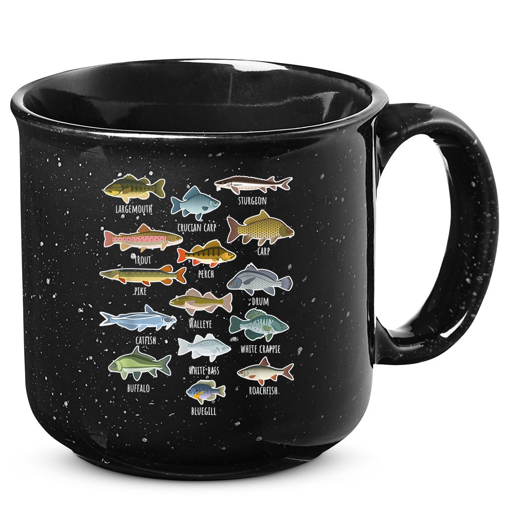 Types Of Freshwater Fish Species Fishing Shirt Fishing Merch New Fishing Costume 15oz Campfire Ceramic Mug