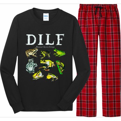 Types Of Frogs Dilf Damn I Love Frogs Long Sleeve Pajama Set