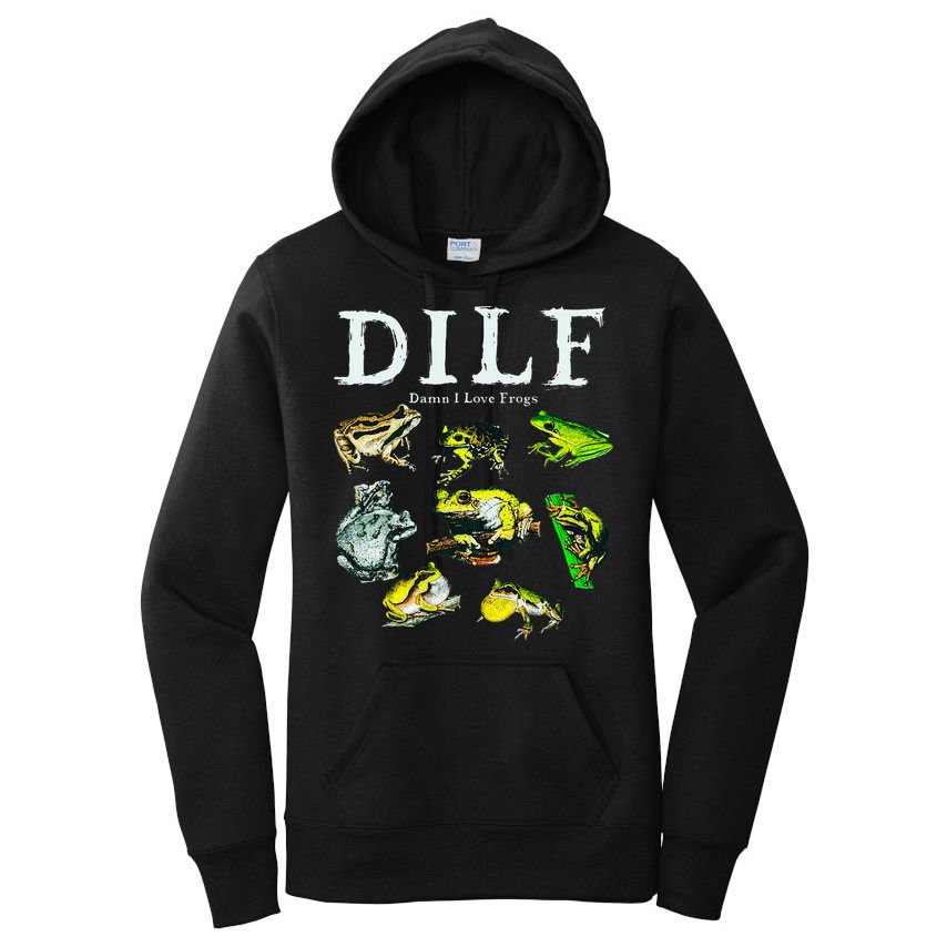 Types Of Frogs Dilf Damn I Love Frogs Women's Pullover Hoodie