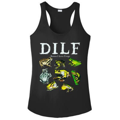 Types Of Frogs Dilf Damn I Love Frogs Ladies PosiCharge Competitor Racerback Tank